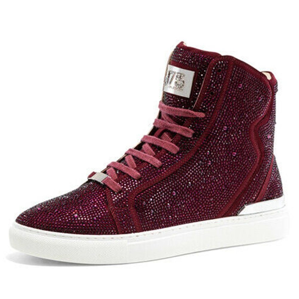 Men's J75 by Jump Sestos Burgundy All Over Jewel High Top Sneakers.